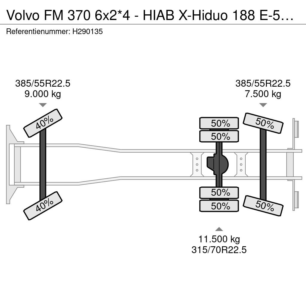 Volvo FM 370 6x2*4 - HIAB X-Hiduo 188 E-5 Crane with rem Grúas todo terreno