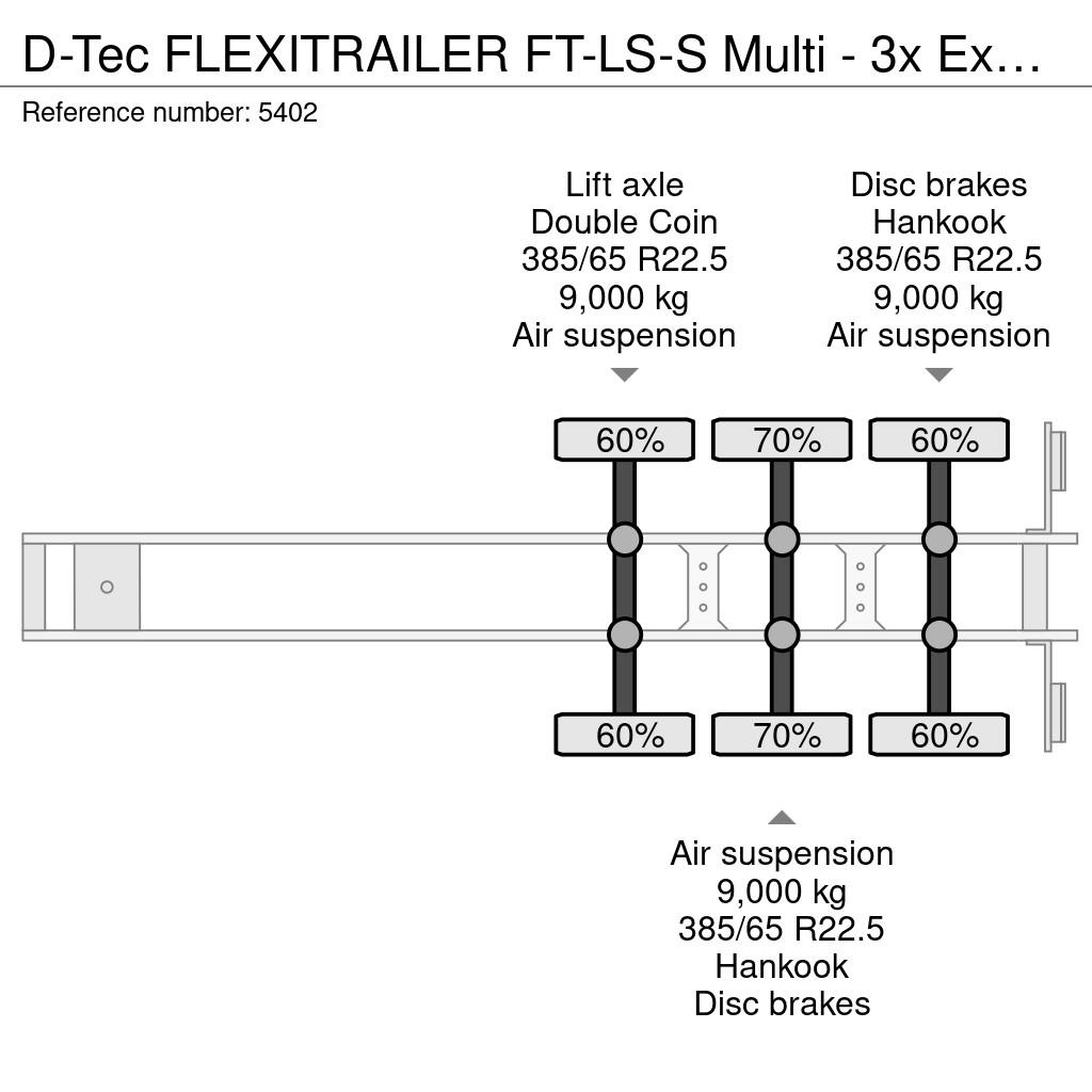 D-tec FLEXITRAILER FT-LS-S Multi - 3x Extendable - Lift Containerchassis