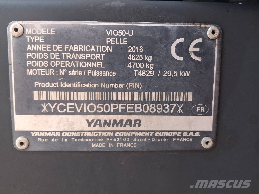 Yanmar Vio 50 U Mini ekskavatoriai < 7 t
