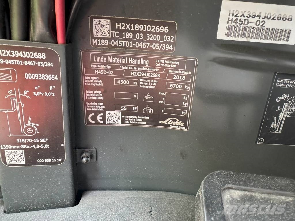 Linde H45D-02 Diiseltõstukid