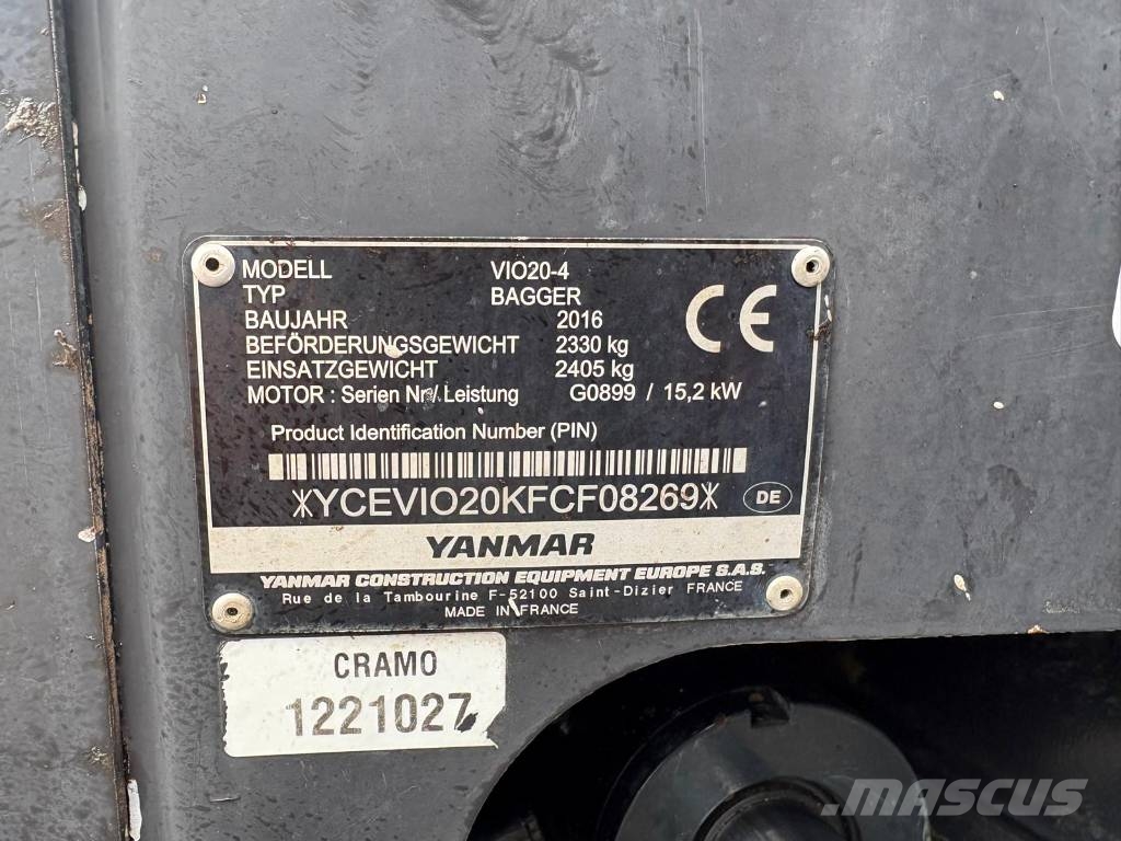 Yanmar Vio 20-4 with tilt bucket Mini bageri <7t