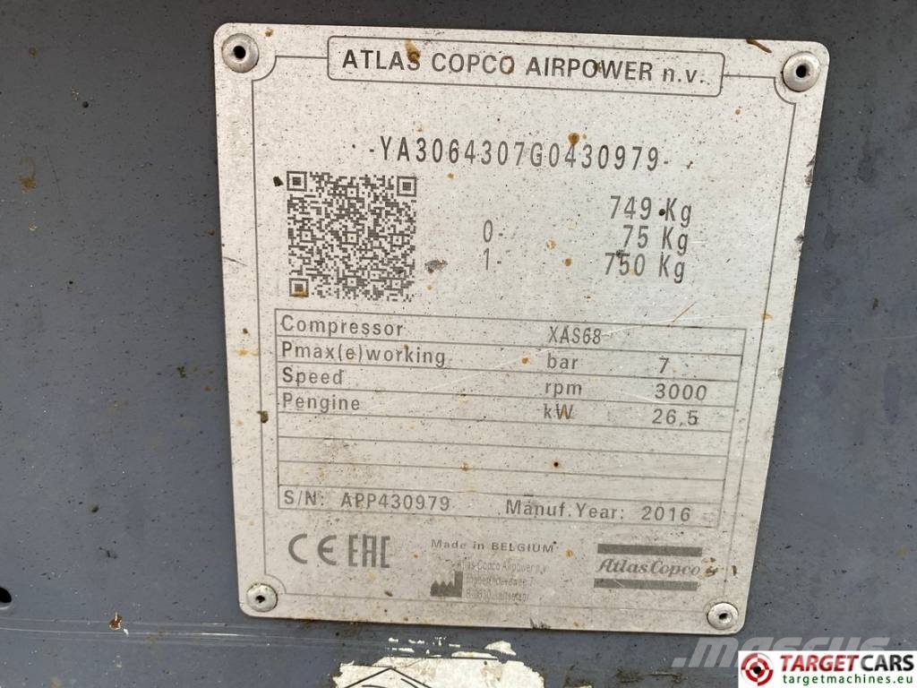 Atlas Copco XAS68 Air Compressor 7Bar 3500L/M 压缩机