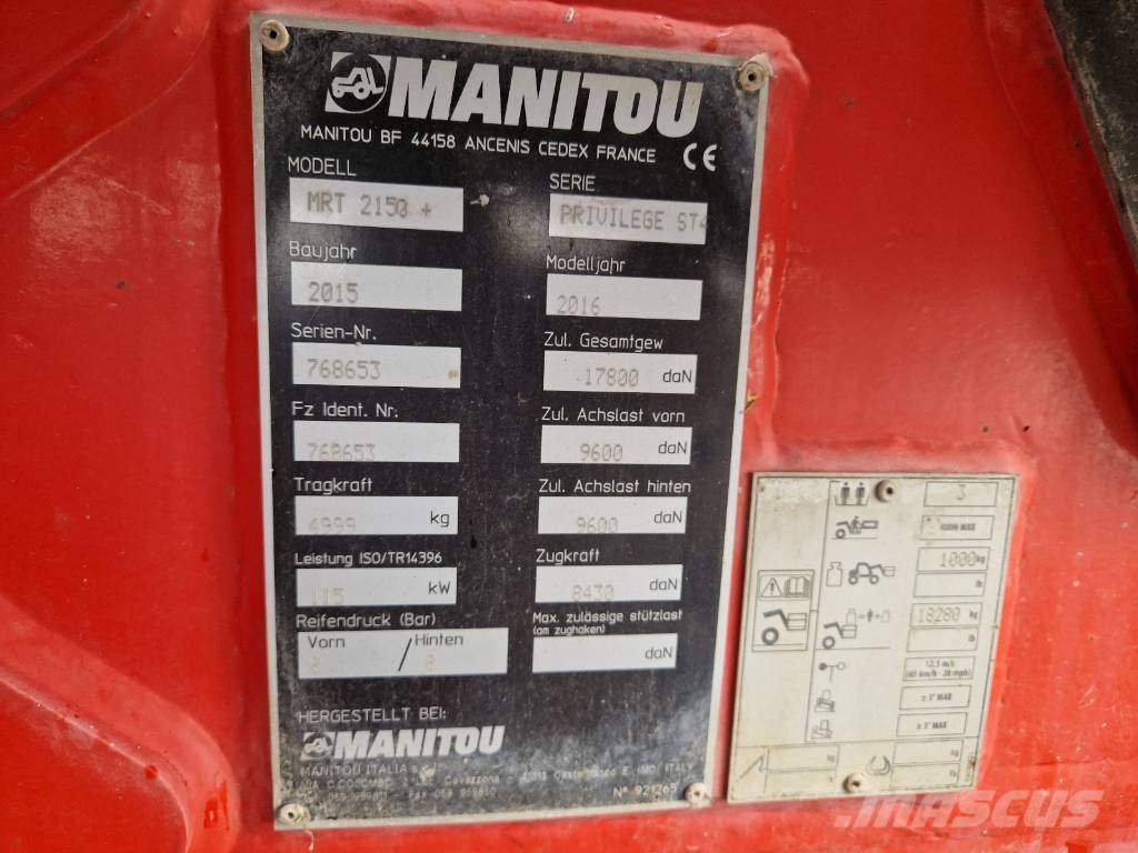 Manitou MRT 2150 Plus R445 Verreikers