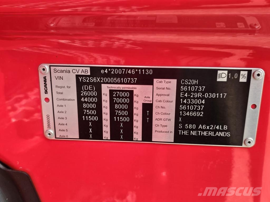 Scania S580 V8 / 6x2/4 / MEGA / LOWDECK / 103 cm شاحنات ذات هيكل صندوقي