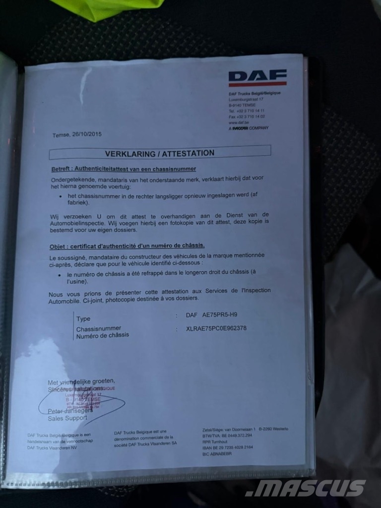 DAF CF 75 Camiones elevadores de gancho