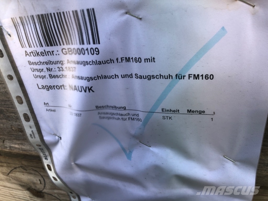 Iseki FM 160 Ansaugschlauch + Saugschuh Vitra Vozila za prevoz delovne opreme