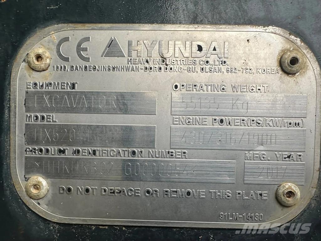 Hyundai HX520L | A/C | German Machine! Vikšriniai ekskavatoriai