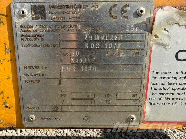 Putzmeister KOS 1070 USED CONCRETE PUMP Dodatki in rezervni deli za opremo za vrtanje