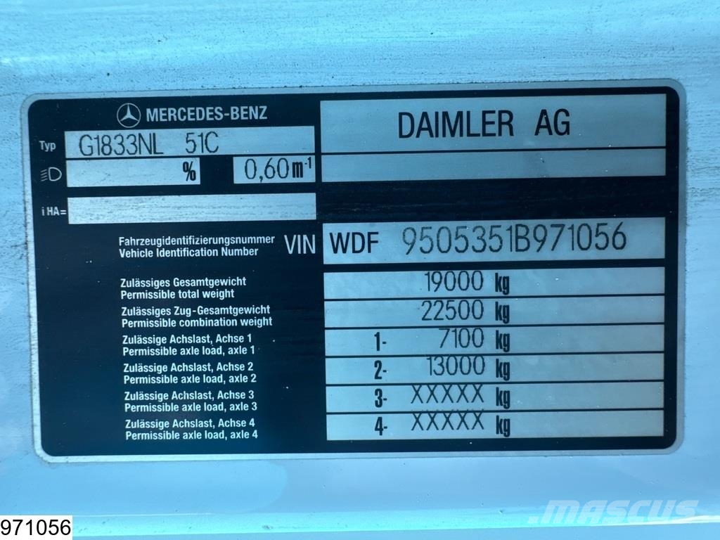 Mercedes-Benz Axor 1833 EURO 5, Terex 165.2E - A3, Remote Platte bakwagens