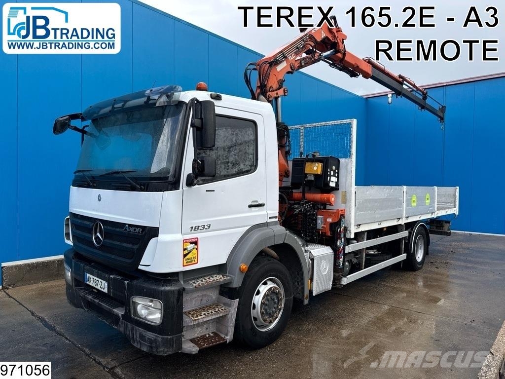Mercedes-Benz Axor 1833 EURO 5, Terex 165.2E - A3, Remote Platte bakwagens