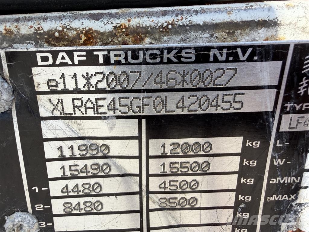 DAF FA LF55 chladiak EEV manual VIN 455 Isotermos y frigoríficos