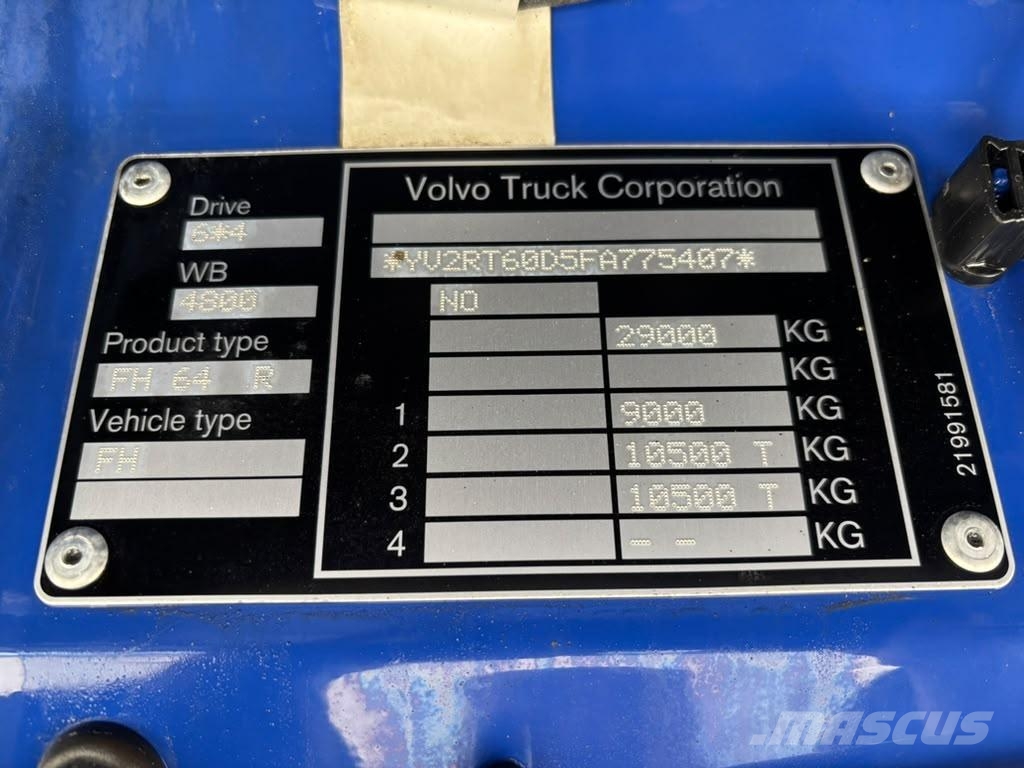 Volvo FH 540 6x4 HIAB 192E-5 / PLATFORM L=6520 mm Darus teherautók