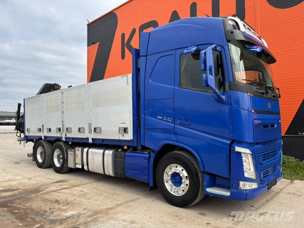 Volvo FH 540 6x4 HIAB 192E-5 / PLATFORM L=6520 mm Darus teherautók