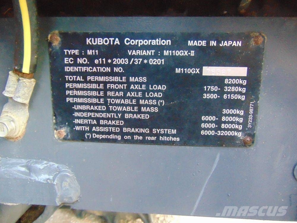 Kubota M 110 GX Traktorer
