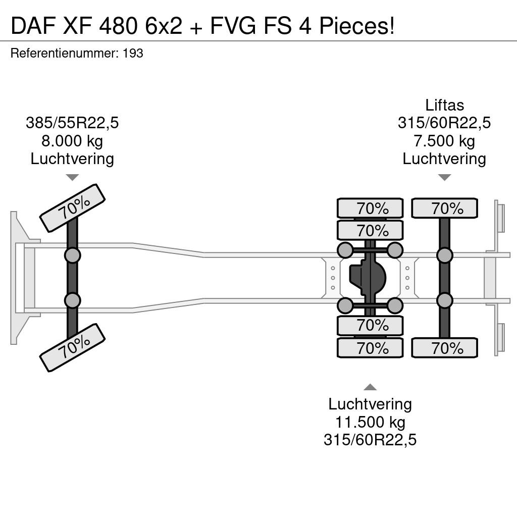DAF XF 480 6x2 + FVG FS 4 Pieces! مركبات النقل