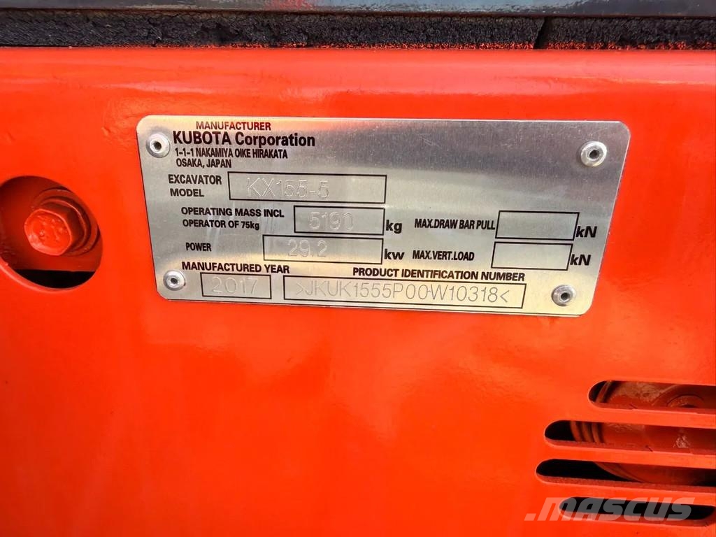 Kubota kx155-5 Minigraafmachines < 7t