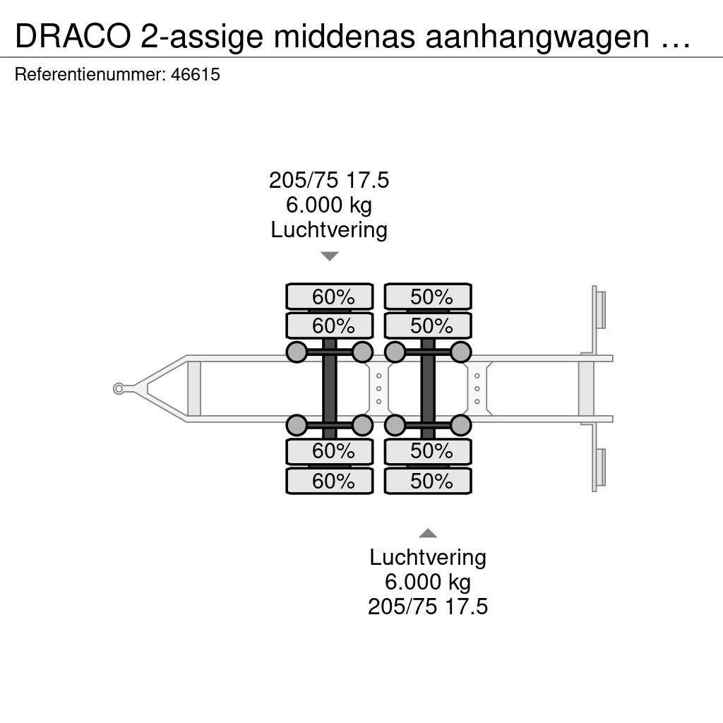 Draco 2-assige middenas aanhangwagen met oprijramp Vlakke laadvloer