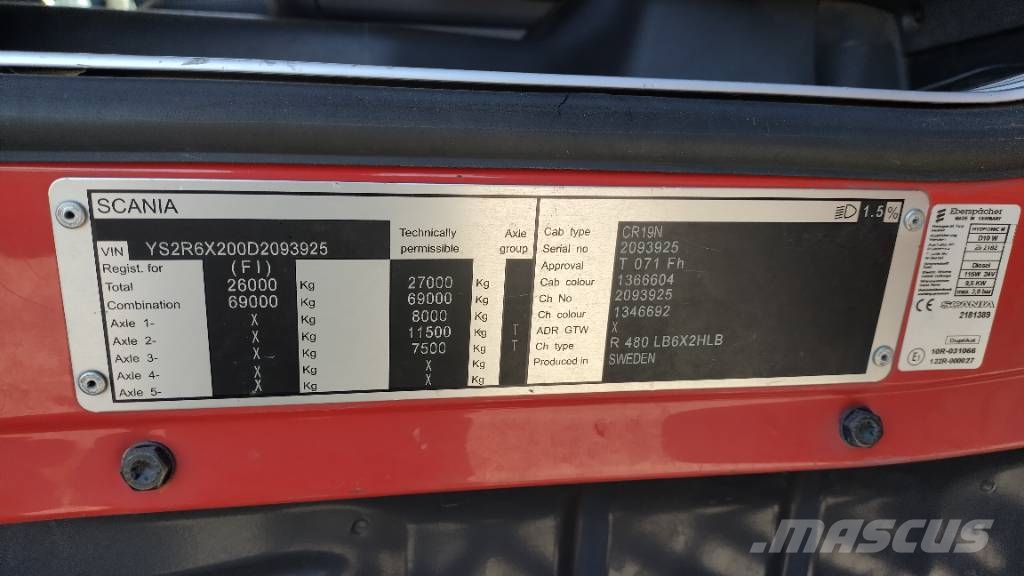 Scania R490 6x2 kokosivuauk. Kori+Pl thermo king kone Tovornjaki zabojniki