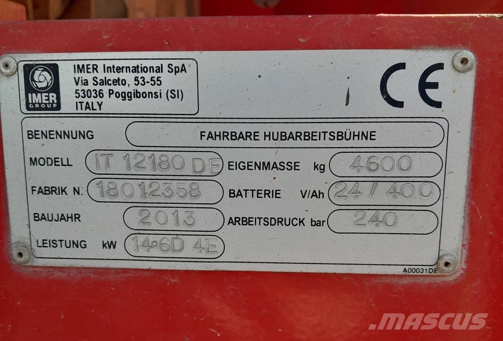 Imer IT12180DE Plataformas tijera