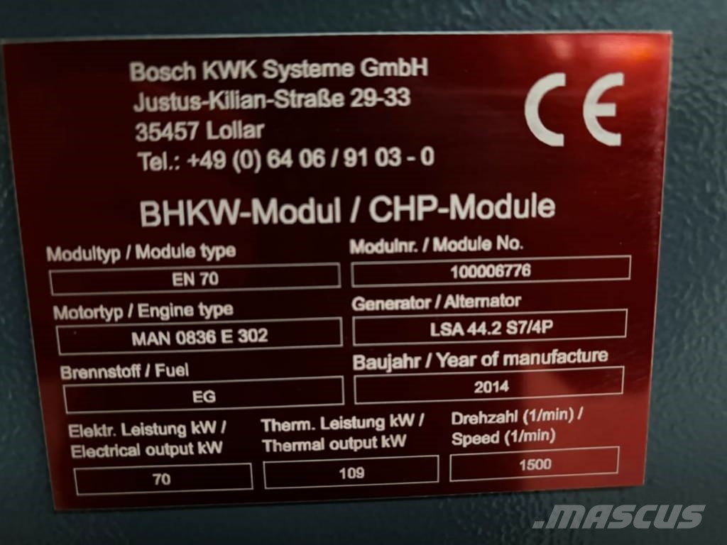 Buderus EN 70 MAN E0836 E302 Dujų generatoriai