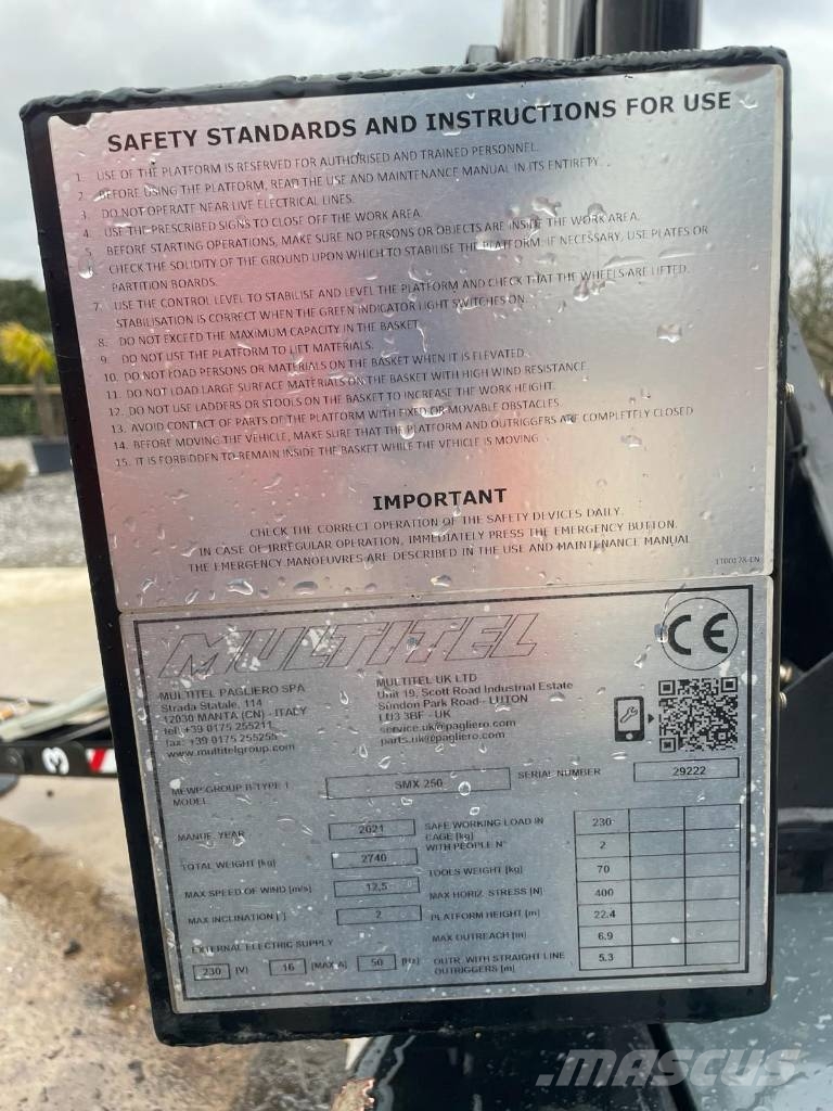Multitel SMX250.2 Zelfrijdende knikarm hoogwerker