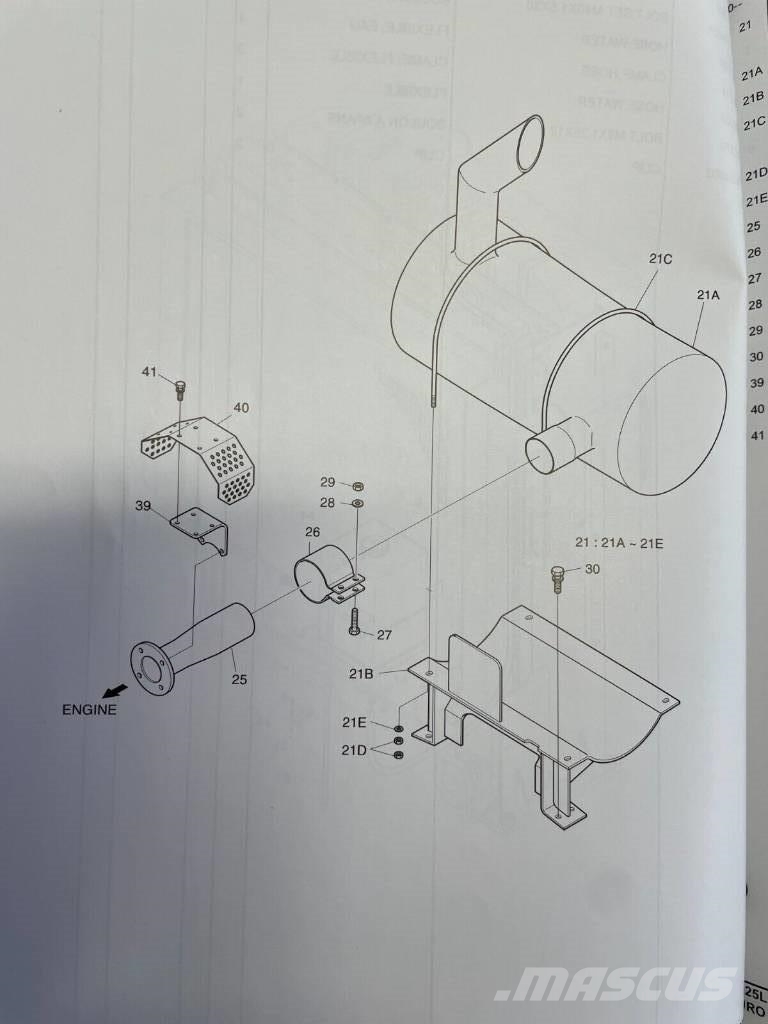 Daewoo Solar 225 V Auspuff Muffler Silencieux 203-00068A Motorji