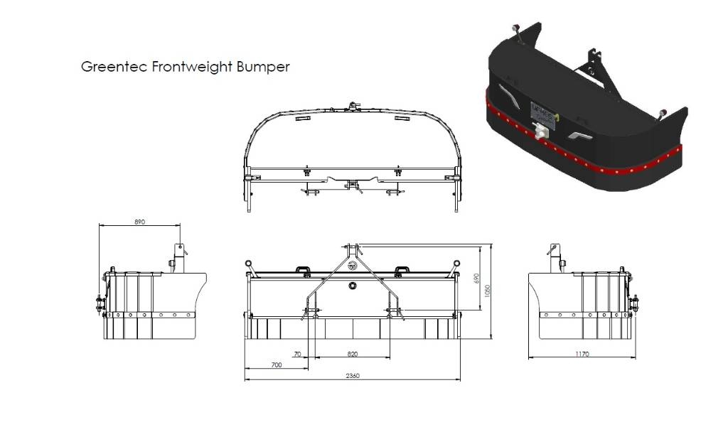 Greentec Frontgewicht bumper Přední závaží