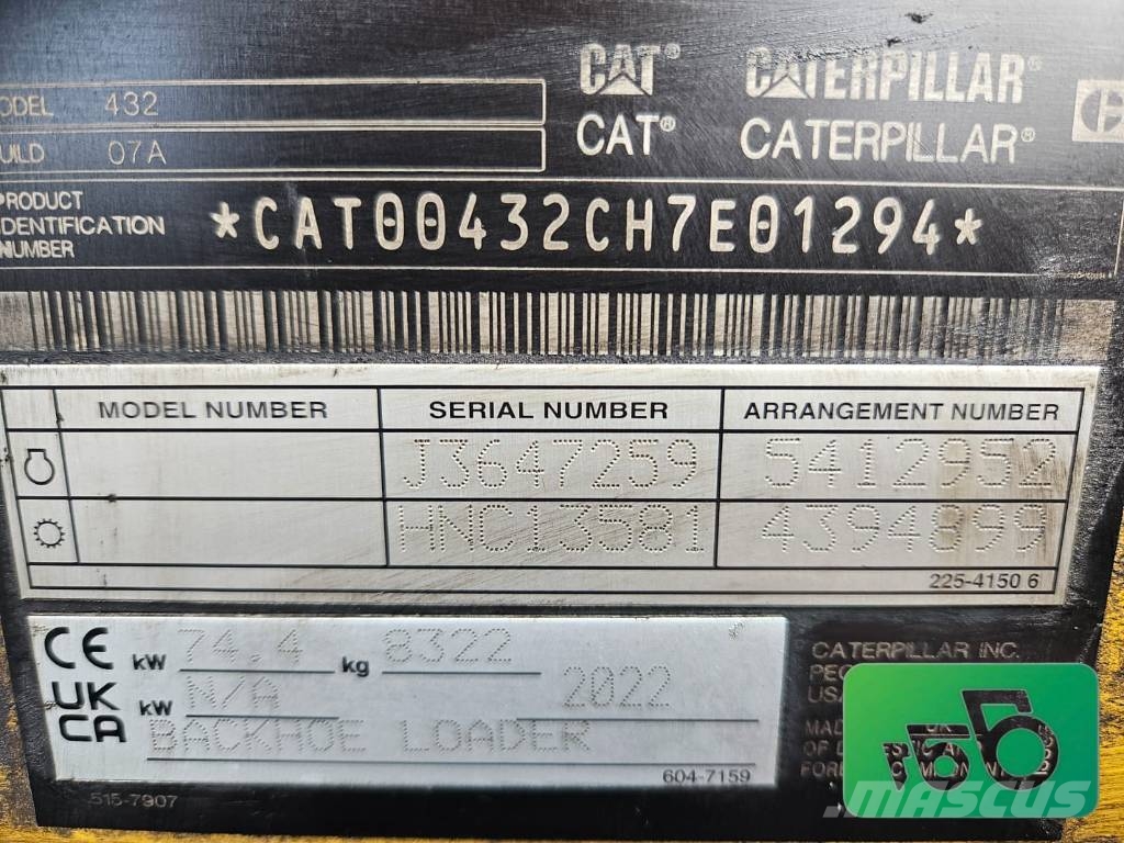 CAT 432 Complete arm Mast Boom Plataformas y cucharones
