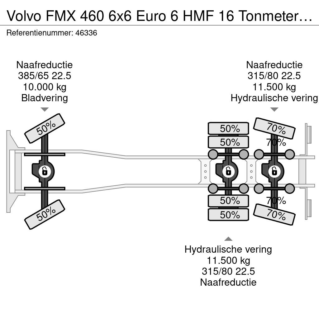Volvo FMX 460 6x6 Euro 6 HMF 16 Tonmeter Z-kraan شاحنات قلابة