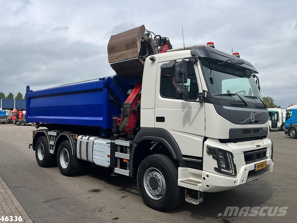 Volvo FMX 460 6x6 Euro 6 HMF 16 Tonmeter Z-kraan شاحنات قلابة