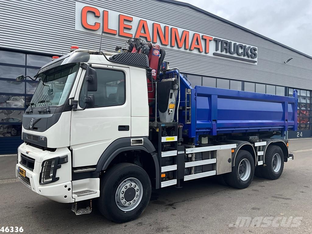 Volvo FMX 460 6x6 Euro 6 HMF 16 Tonmeter Z-kraan شاحنات قلابة