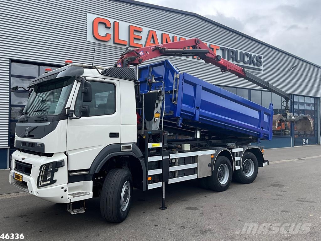Volvo FMX 460 6x6 Euro 6 HMF 16 Tonmeter Z-kraan شاحنات قلابة