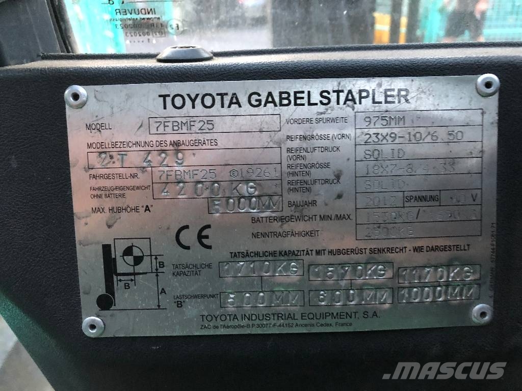 Toyota 7FBMF25 V-3358 IO Carretillas de horquilla eléctrica