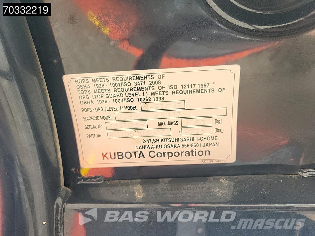 Kubota U36 -4 3 Buckets - Like New! Miniekskavaatorid < 7 t