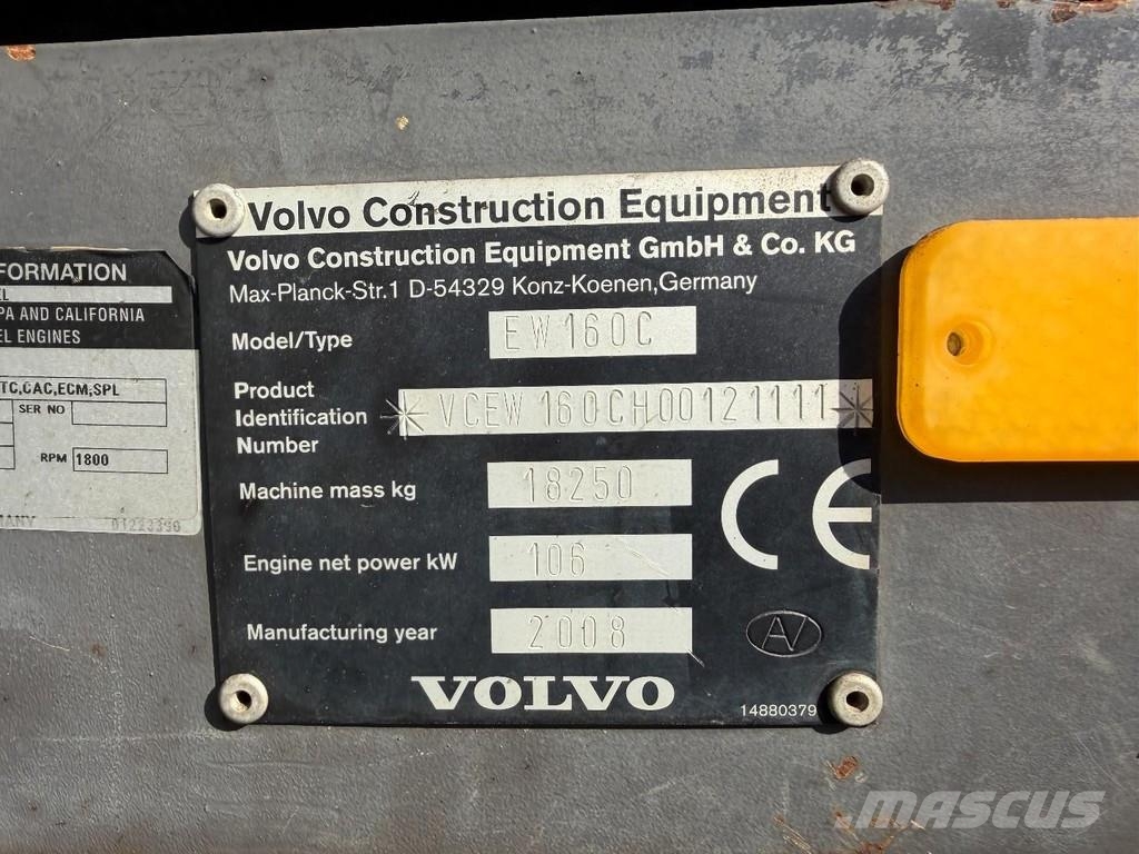 Volvo EW160C ONLY 4319 ORIGINAL HOURS! حفارات بعجل
