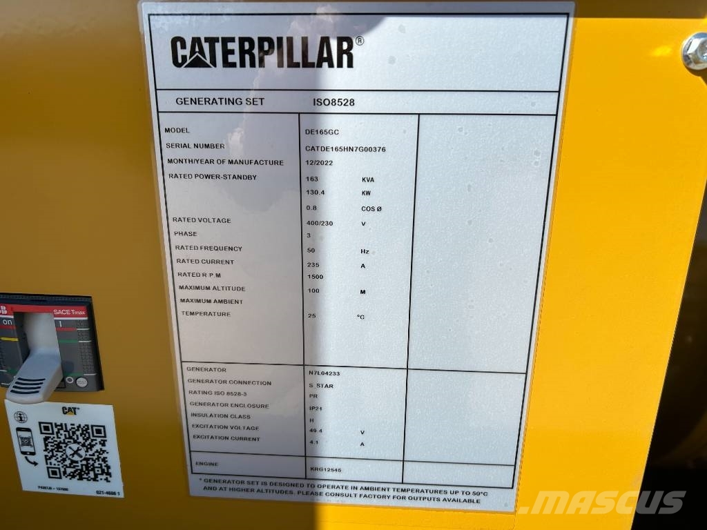CAT DE 165 Dyzeliniai generatoriai