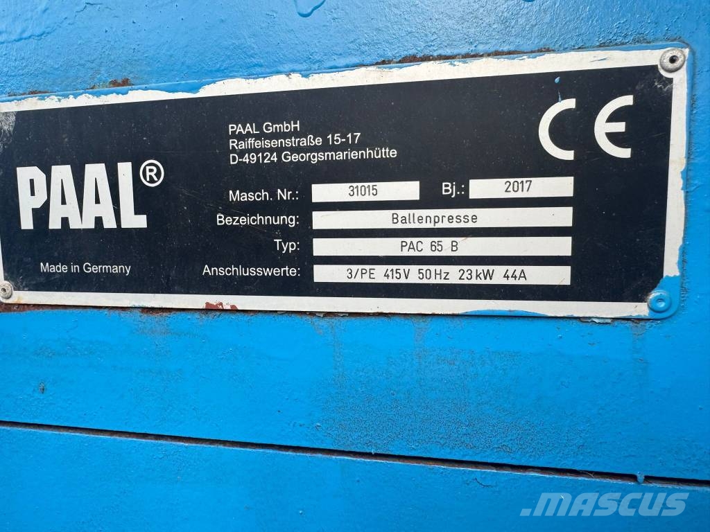 Paal PAC B Series Industriële balenpersen