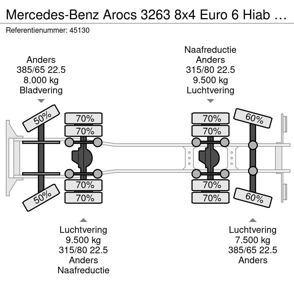 Mercedes-Benz Arocs 3263 8x4 Euro 6 Hiab 37 Tonmeter laadkraan + Savivarčių priekabų vilkikai
