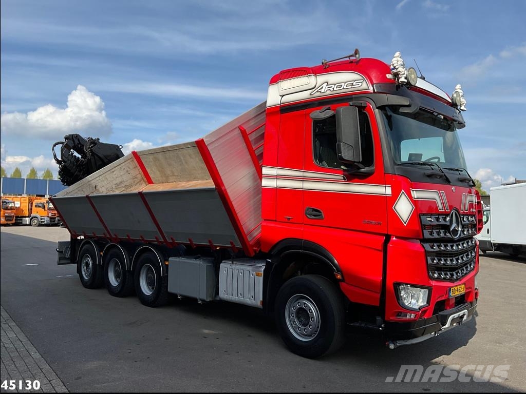 Mercedes-Benz Arocs 3263 8x4 Euro 6 Hiab 37 Tonmeter laadkraan + Savivarčių priekabų vilkikai