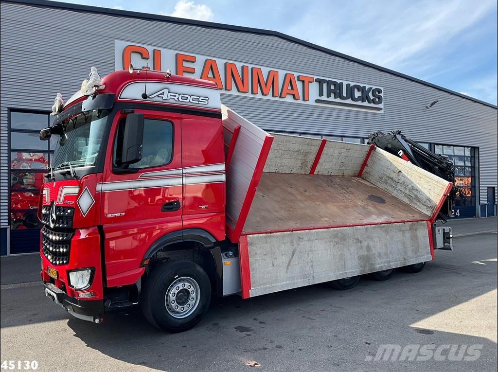 Mercedes-Benz Arocs 3263 8x4 Euro 6 Hiab 37 Tonmeter laadkraan + Savivarčių priekabų vilkikai