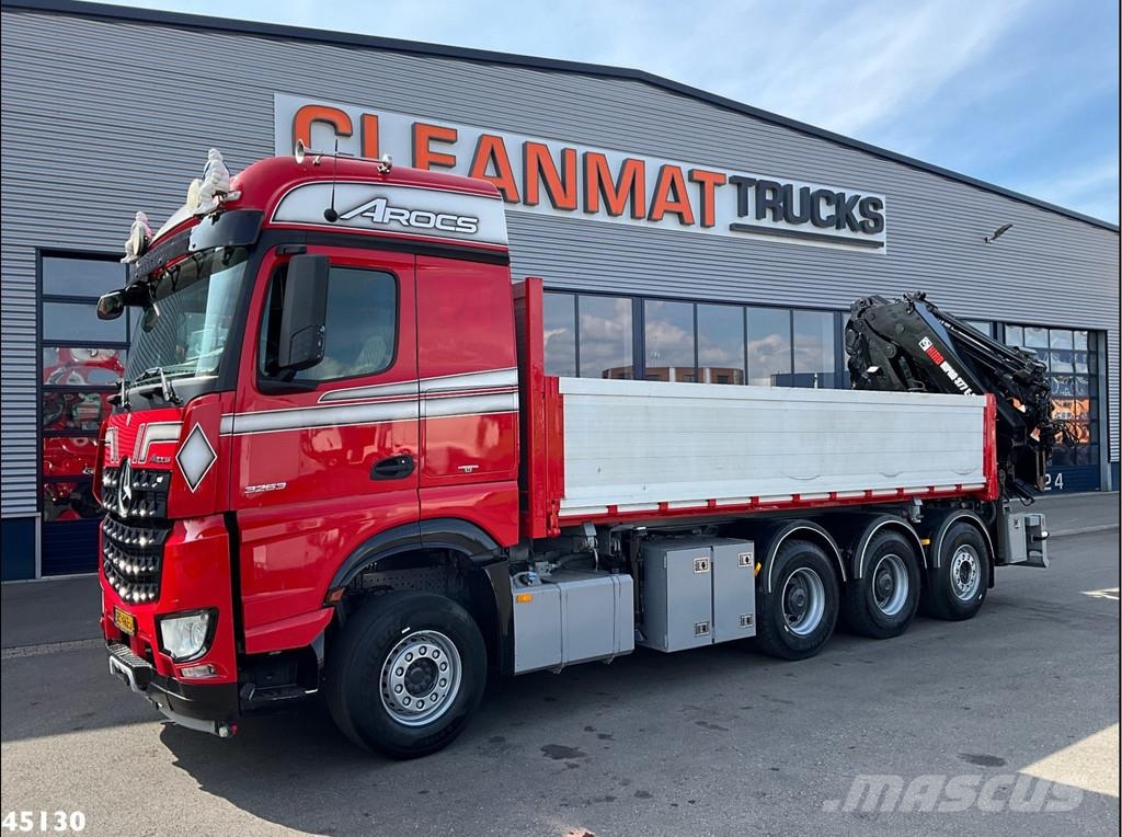 Mercedes-Benz Arocs 3263 8x4 Euro 6 Hiab 37 Tonmeter laadkraan + Savivarčių priekabų vilkikai