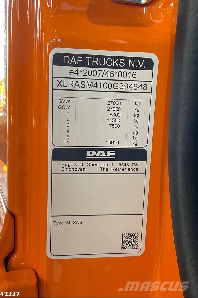 DAF FAN CF 340 Hiab 23 Tonmeter laadkraan Мусоровозы