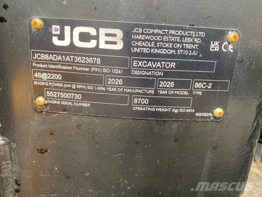 JCB 86C-2 Mini bageri < 7t