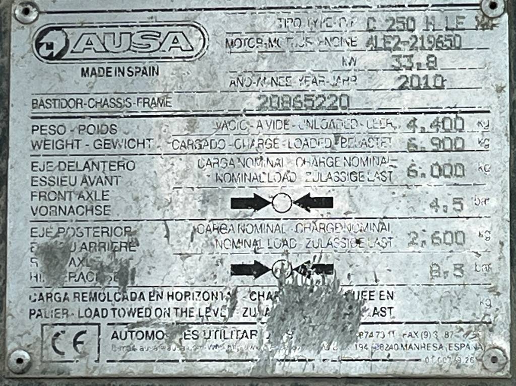Ausa C250HLE 4WD V-4226 IO Vanterenski viljuškar