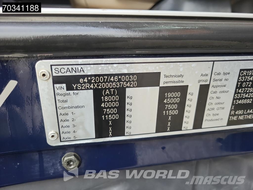 Scania R490 R 4X2 Retarder Hydraulic Standklima Navi Alco Sadulveokid