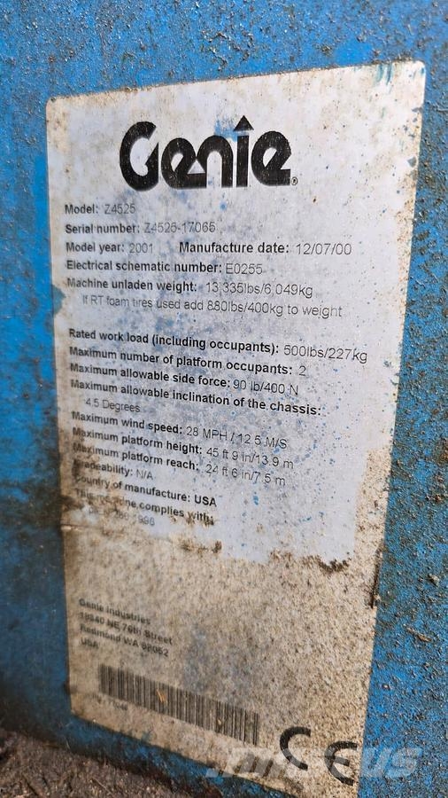 Genie Z4525 Gelenkarbeitsbühne Ostali kranovi i platforme