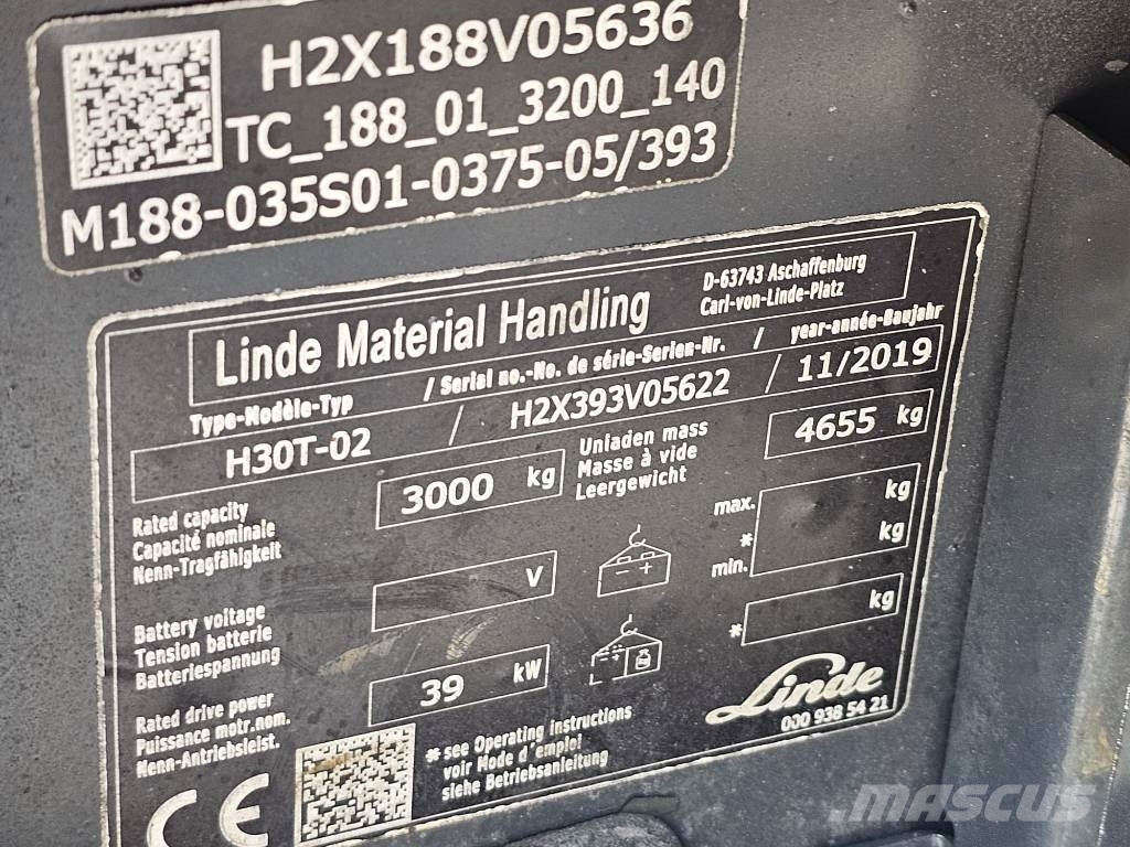 Linde H30T-02 LPG forklifts
