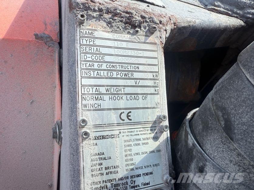 Tamrock Command 110e معدات الثقب السطحي