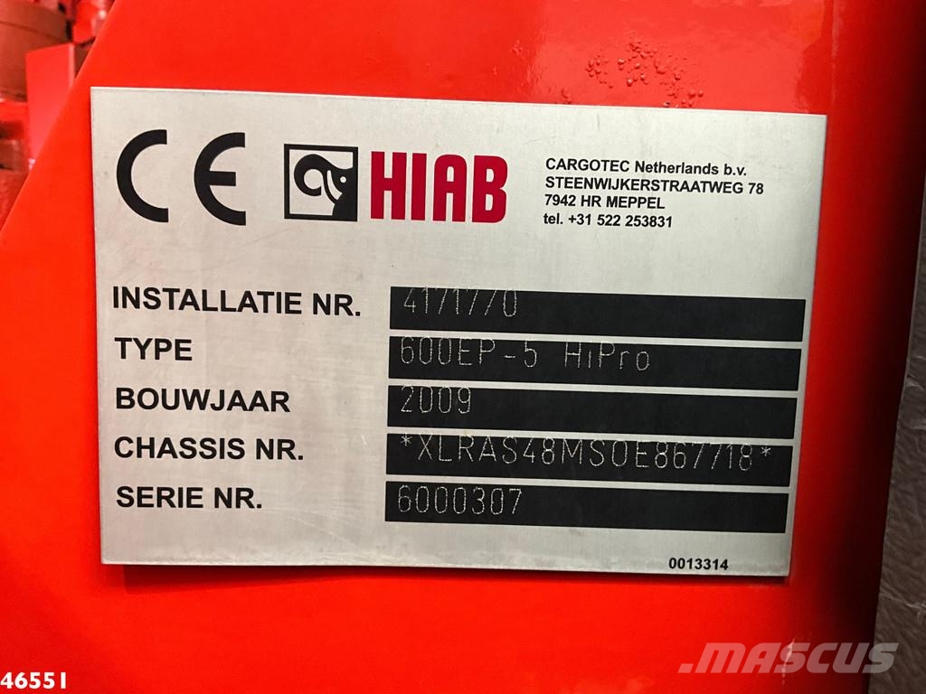 DAF FTN 105 XF 460 6x2 Hiab 60 Tonmeter laadkraan Tahače