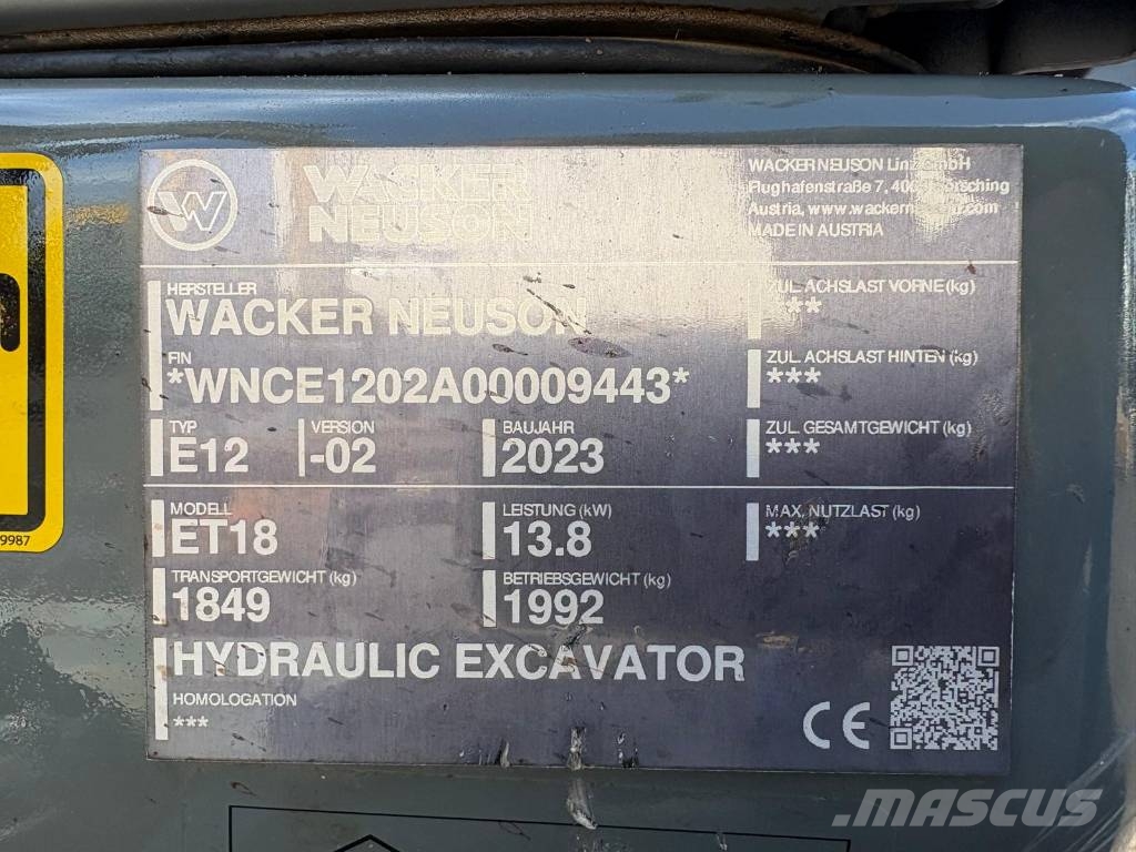 Wacker Neuson ET 18 حفارات صغيرة أقل من 7 طن (حفارات صغيرة)